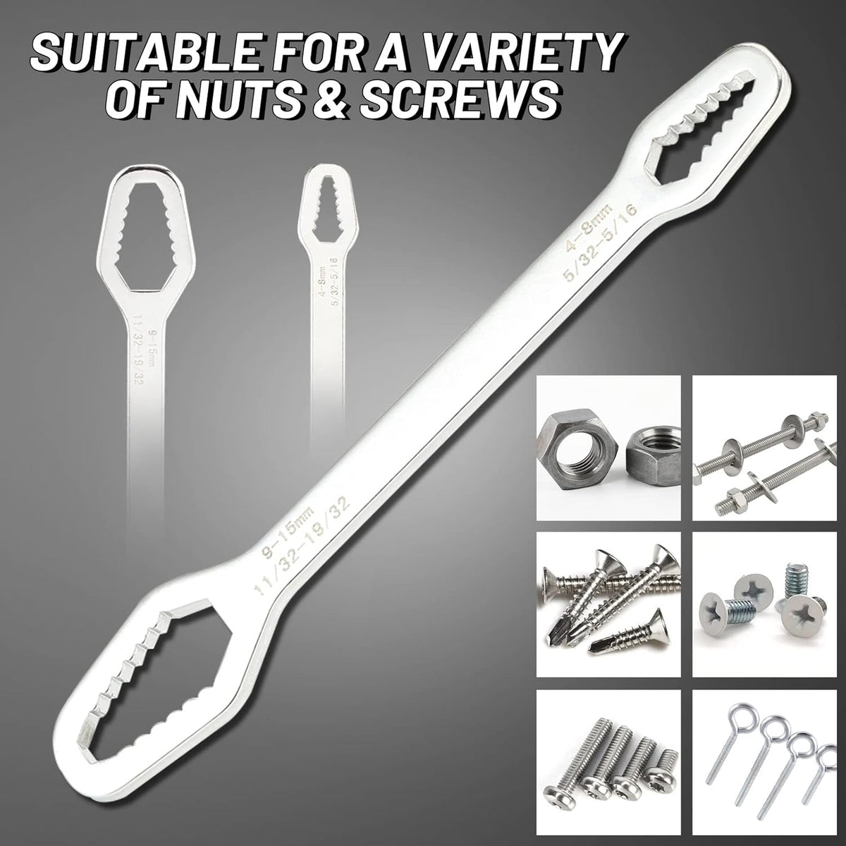 Universal Car Torx Wrench,8-24mm Self-tightening Wrench,Double-head Torx Spanner