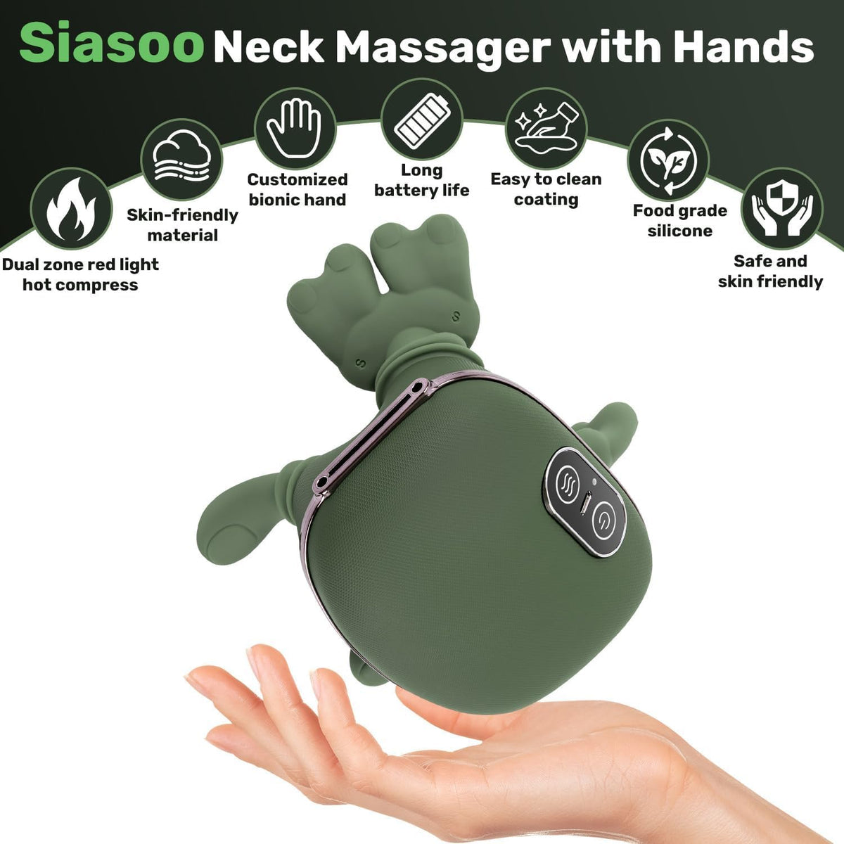 🛫Free Shipping🔥3D Shiatsu Neck & Shoulder Massager with Soothing Heat - Deep Tissue Kneading for Back & Neck Pain Relief