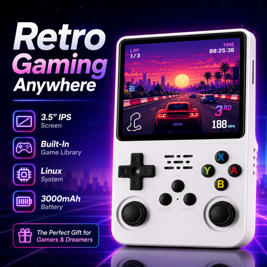 R36S Retro Handheld Game Console – 3.5' IPS Screen, Linux System, 3000mAh Battery, Preloaded Games