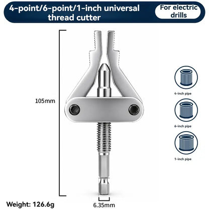 Broken Pipe Thread Extractor, Universal 1/2' 3/4' 1' Pipe Nipple Remover, Drill Powered Broken Thread Removal Tool for Rusty Faucet & Pipe Nipples