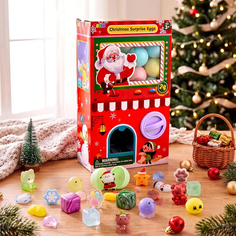 2026 Christmas 24-Day Advent Calendar Gift Set - Dumpling Squishies, Glitter Fidget Toys, Blind Box Quirky Whimsical Stress-Relief Indoor Recreation Gifts for Kids