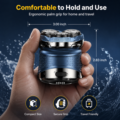 🔥 Professional 7D Magnetic Head Shaver for Men – IPX7 Wet & Dry Rotary Bald Shaver with 120-Min Runtime
