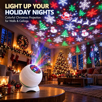 4-in-1 Christmas Projector Lights with Remote, Indoor Ceiling Projector