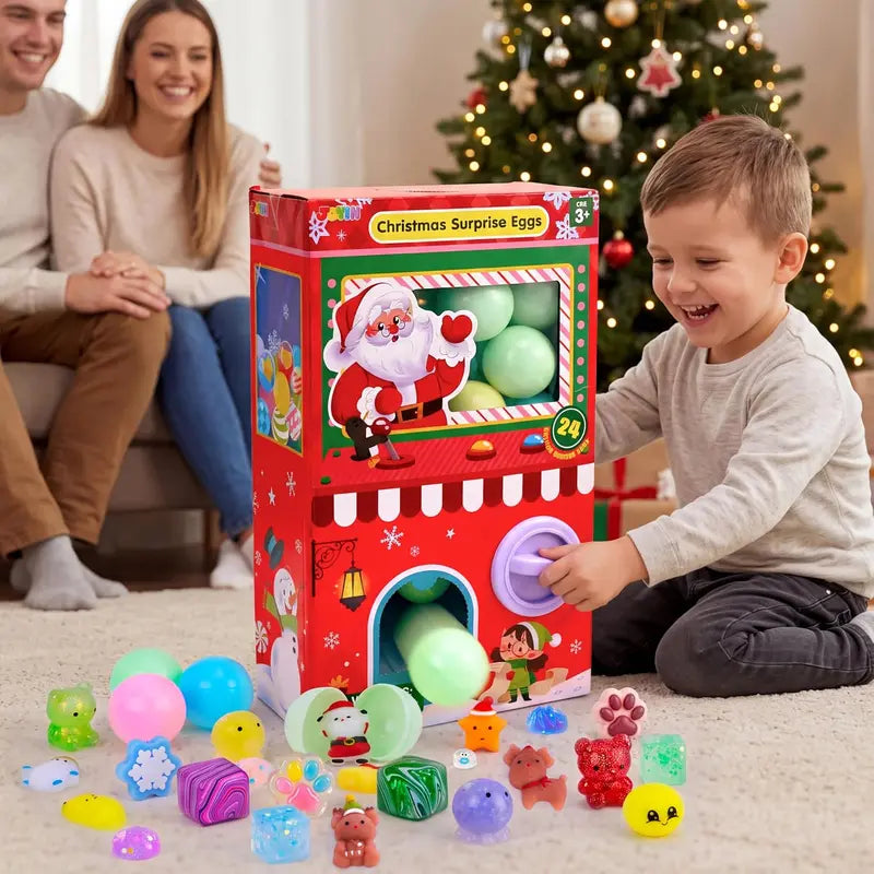2026 Christmas 24-Day Advent Calendar Gift Set - Dumpling Squishies, Glitter Fidget Toys, Blind Box Quirky Whimsical Stress-Relief Indoor Recreation Gifts for Kids