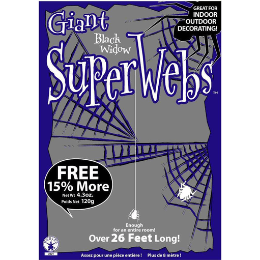 Giant Spooky Artificial Spiderwebs & Fake Spiders