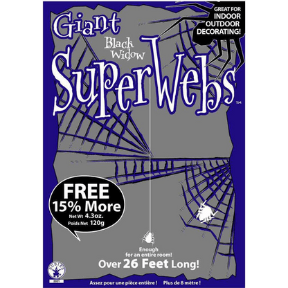 Giant Spooky Artificial Spiderwebs & Fake Spiders