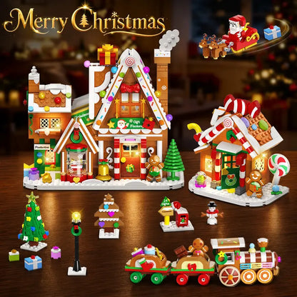 Advent Calendar 2026 Gingerbread House Mini Building Set with Lights | 24 Days Countdown Christmas Village Building Blocks with Xmas Tree Train, Holiday Gift for Adults Girls Boys Ages 12+