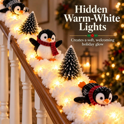 🔥Hot Sale 22% OFF🔥Playful Penguin Snowy Stair Railing Decor