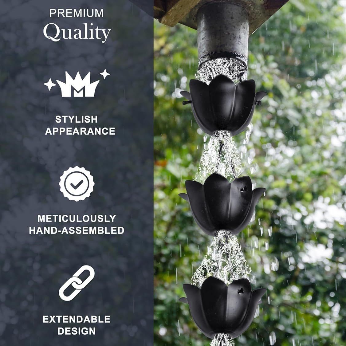 Free Shipping🔥Monarch Rain Chains Aluminum 'Lotus' Series Rain Chain (for Gutters)