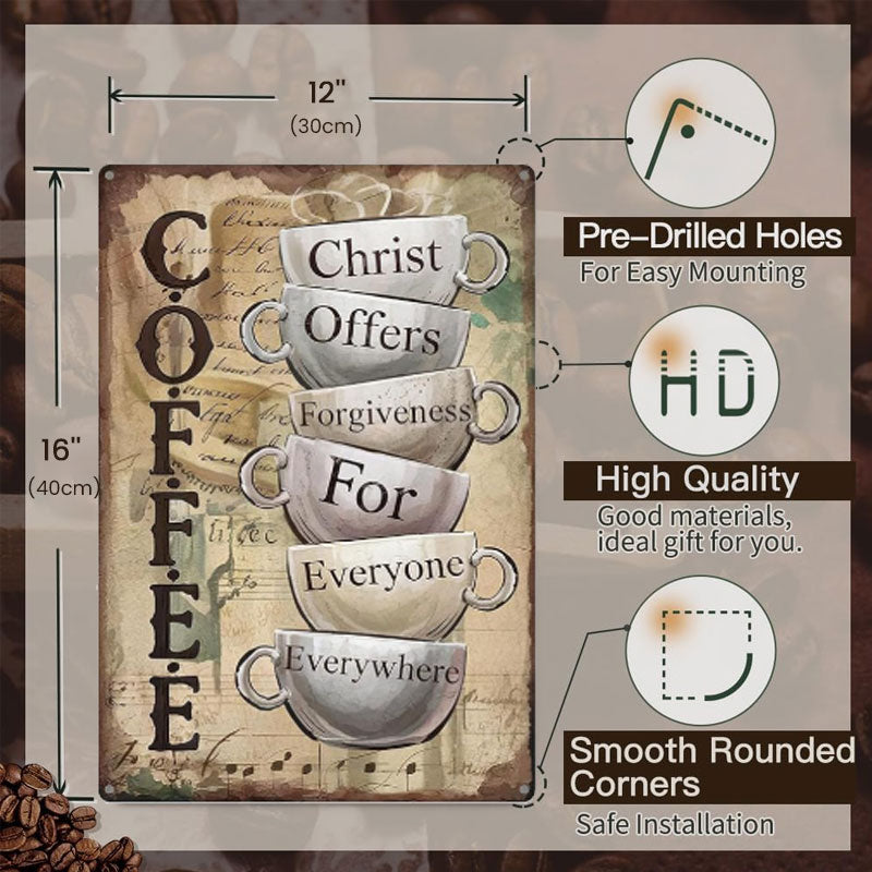 'Grace in Every Cup' Inspirational Sign ⛪ — A Timeless Message of Mercy for Your Sacred Space