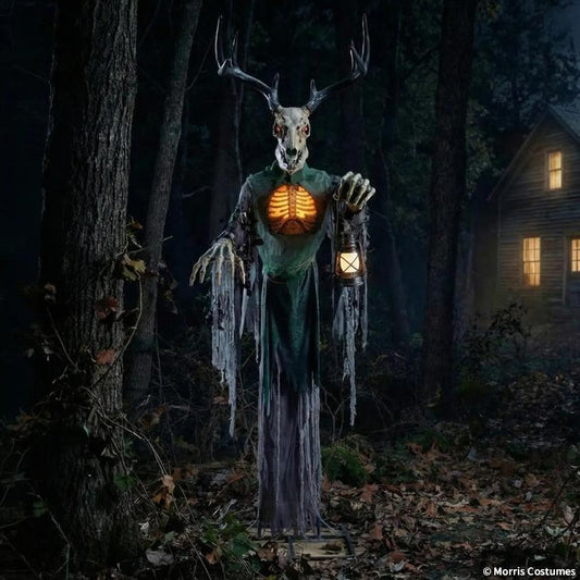 8 Ft. 2" Skeleton Forest Creature - Animated Halloween Decoration | Haunted House Prop NYC | Halloween Prop Store