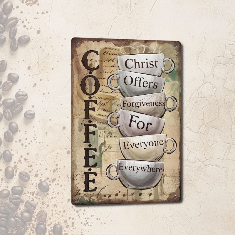 'Grace in Every Cup' Inspirational Sign ⛪ — A Timeless Message of Mercy for Your Sacred Space