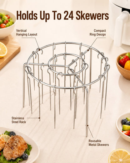 🔥Heat-Resistant Vertical Skewers Clavo Air Fryer Rack