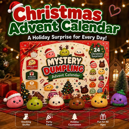 2026 Christmas 24-Day Advent Calendar Gift Set - Dumpling Squishies, Glitter Fidget Toys, Blind Box Quirky Whimsical Stress-Relief Indoor Recreation Gifts for Kids