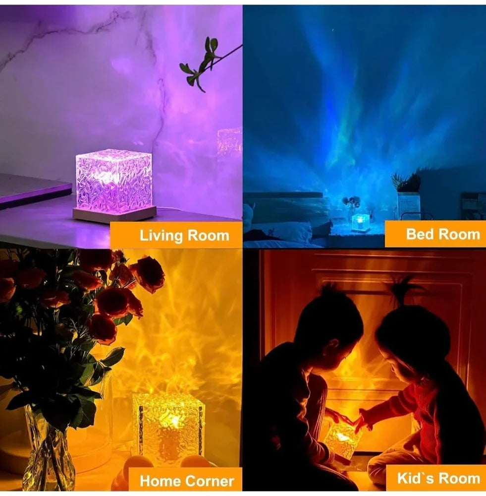 Rechargeable Waterproof Shower Light | 16-Color Ocean Wave Projector with Remote, Wireless Dimmable Bathroom Mood Light