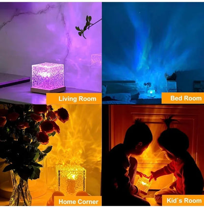 Rechargeable Waterproof Shower Light | 16-Color Ocean Wave Projector with Remote, Wireless Dimmable Bathroom Mood Light