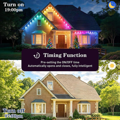 300FT Permanent Outdoor Lights, RGB+IC Waterproof Smart LED Eaves Lights with App & Remote Control, for Christmas and Holiday Decor, Daily and Accent Lighting for House Roof, Patio and Garden