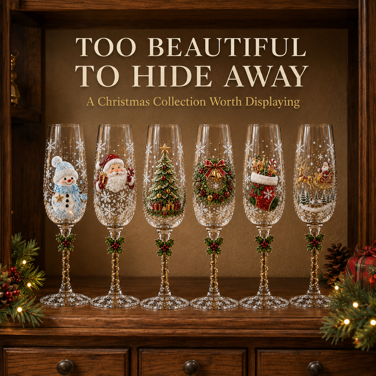 🎁Christmas Magic Champagne Glass Collection✨