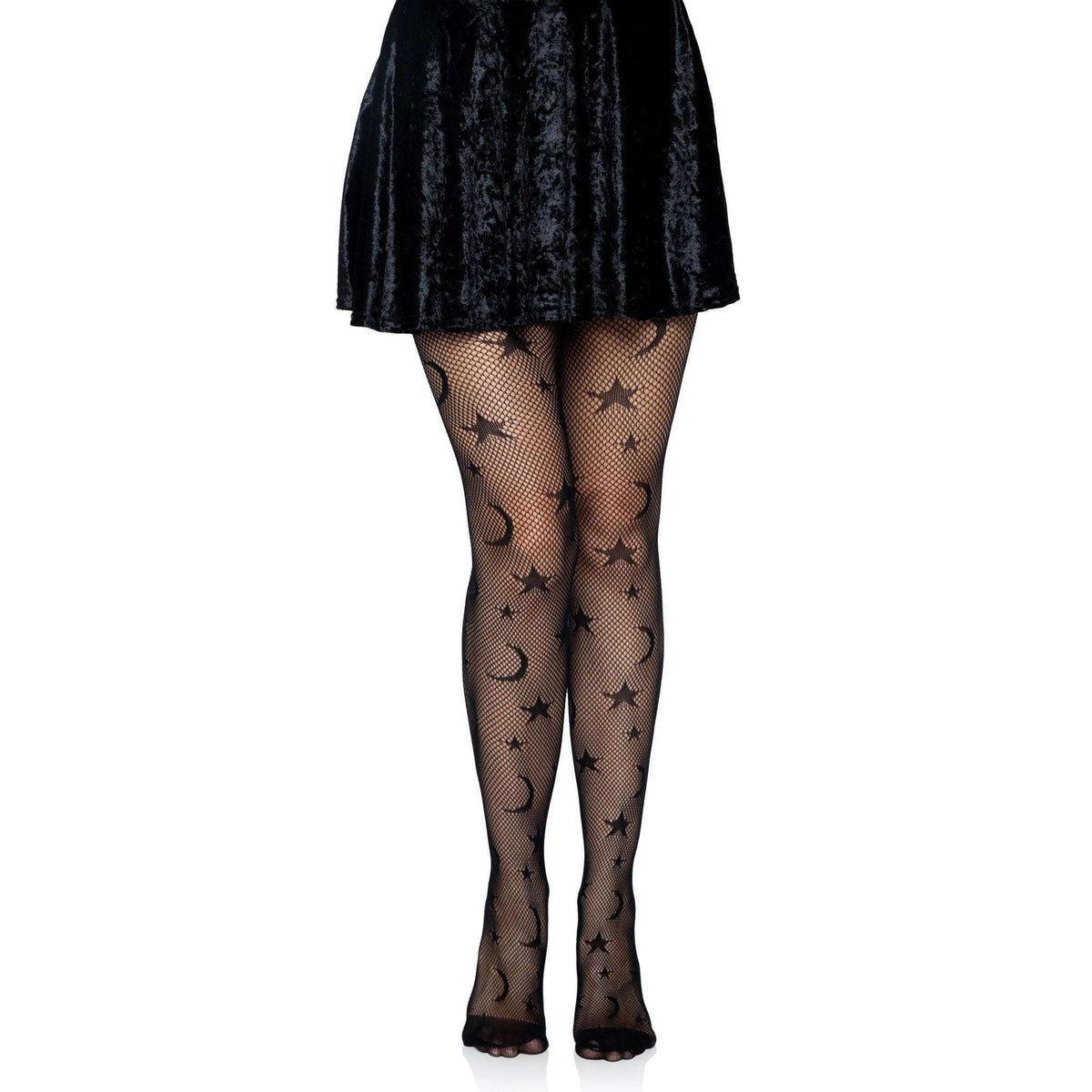 Celestial Moons & Stars Fishnet Tights