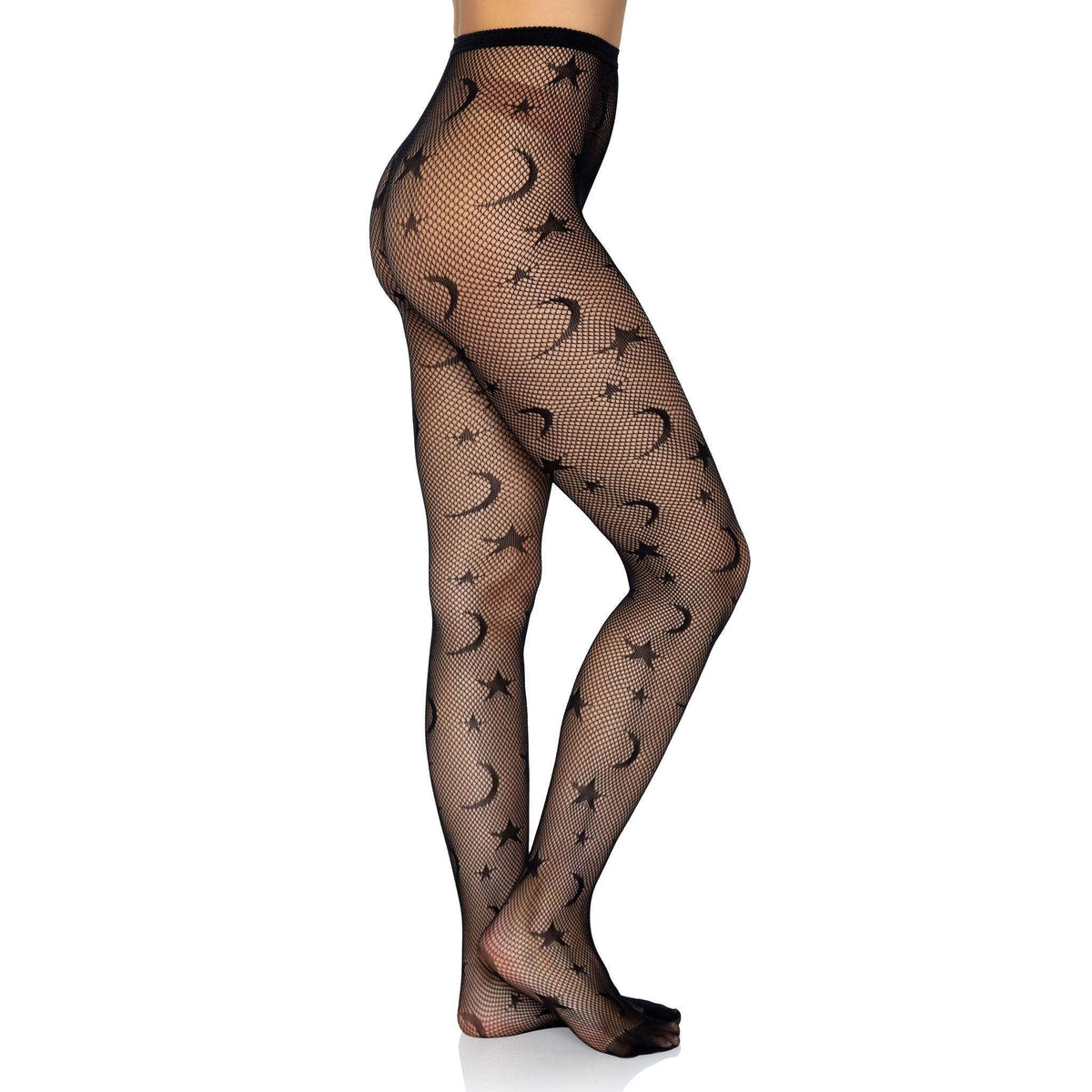 Celestial Moons & Stars Fishnet Tights