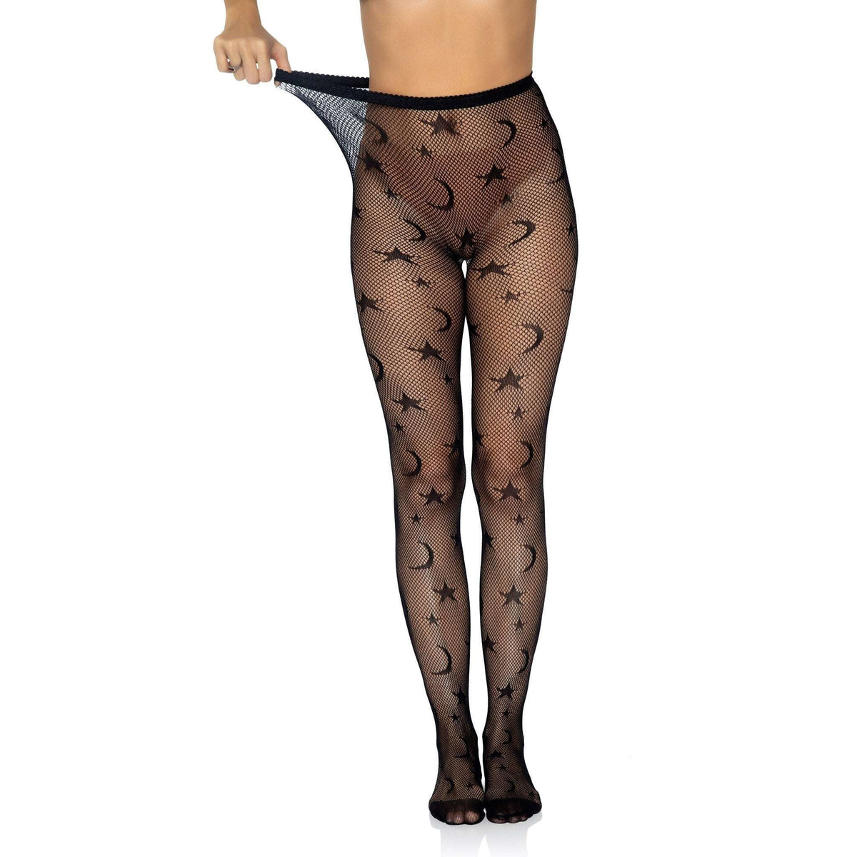 Celestial Moons & Stars Fishnet Tights