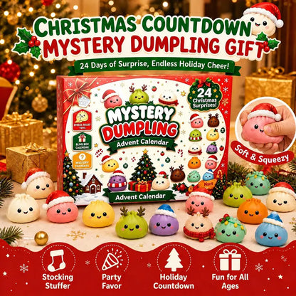2026 Christmas 24-Day Advent Calendar Gift Set - Dumpling Squishies, Glitter Fidget Toys, Blind Box Quirky Whimsical Stress-Relief Indoor Recreation Gifts for Kids