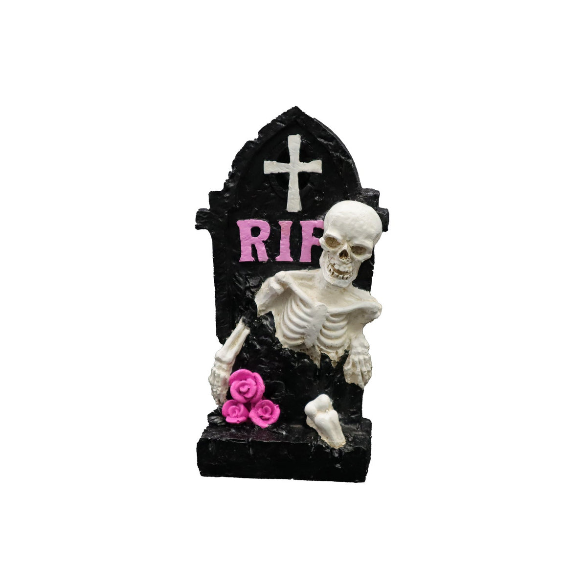 Pastel Goth Skeleton RIP Tombstone | Halloween Decor NYC | Haunted Home Decoration