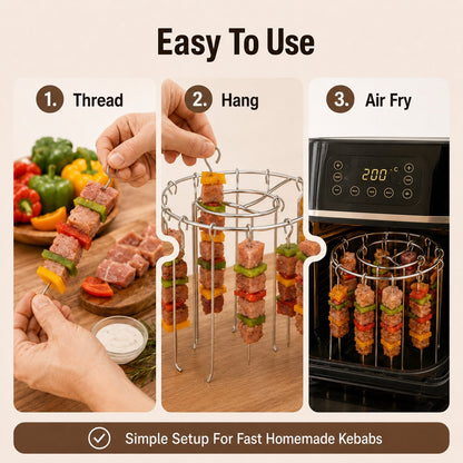 🔥Heat-Resistant Vertical Skewers Clavo Air Fryer Rack