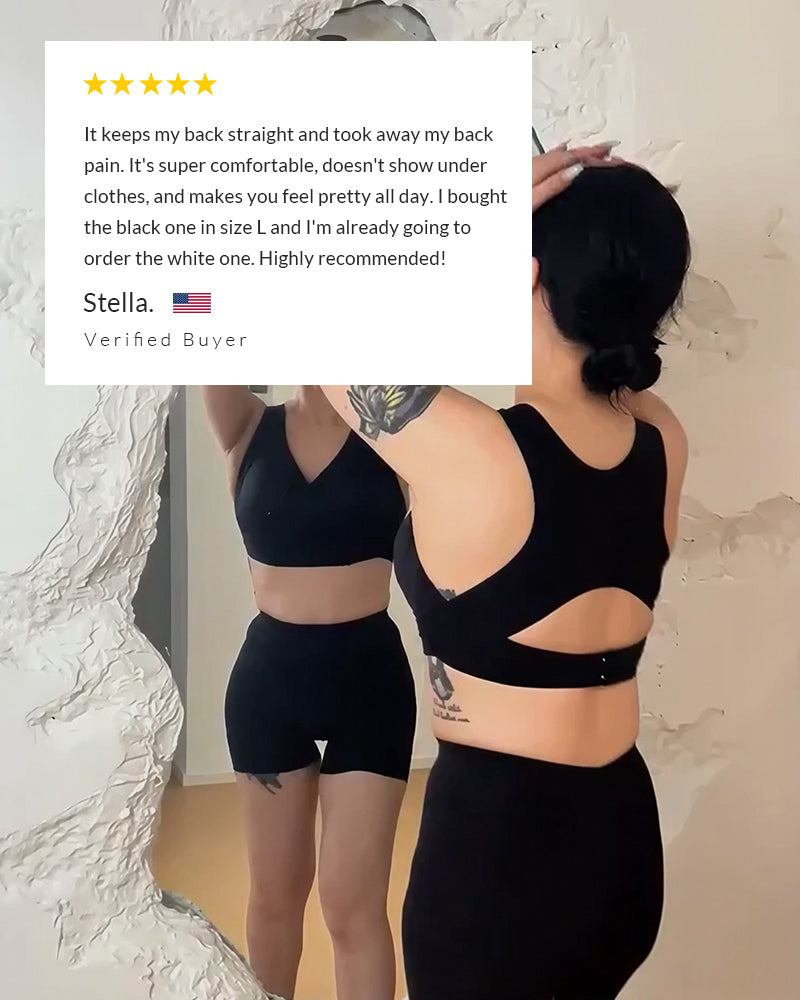 Front Closure Cross-Back Wireless Posture Bra