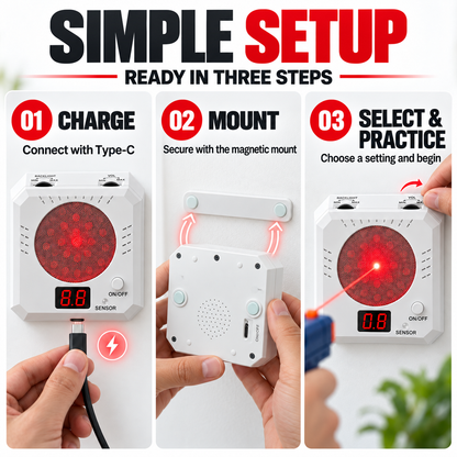 🔥 Limited-Time 50% OFF 🎯 Rechargeable Electronic Laser Training Target with Instant Hit Feedback & Magnetic Mount