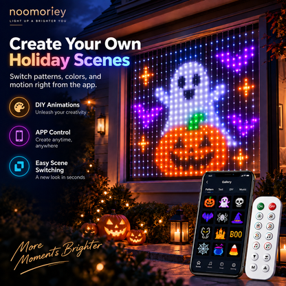 App-Controlled RGB Holiday String Lights-Christmas Smart Curtain Lights