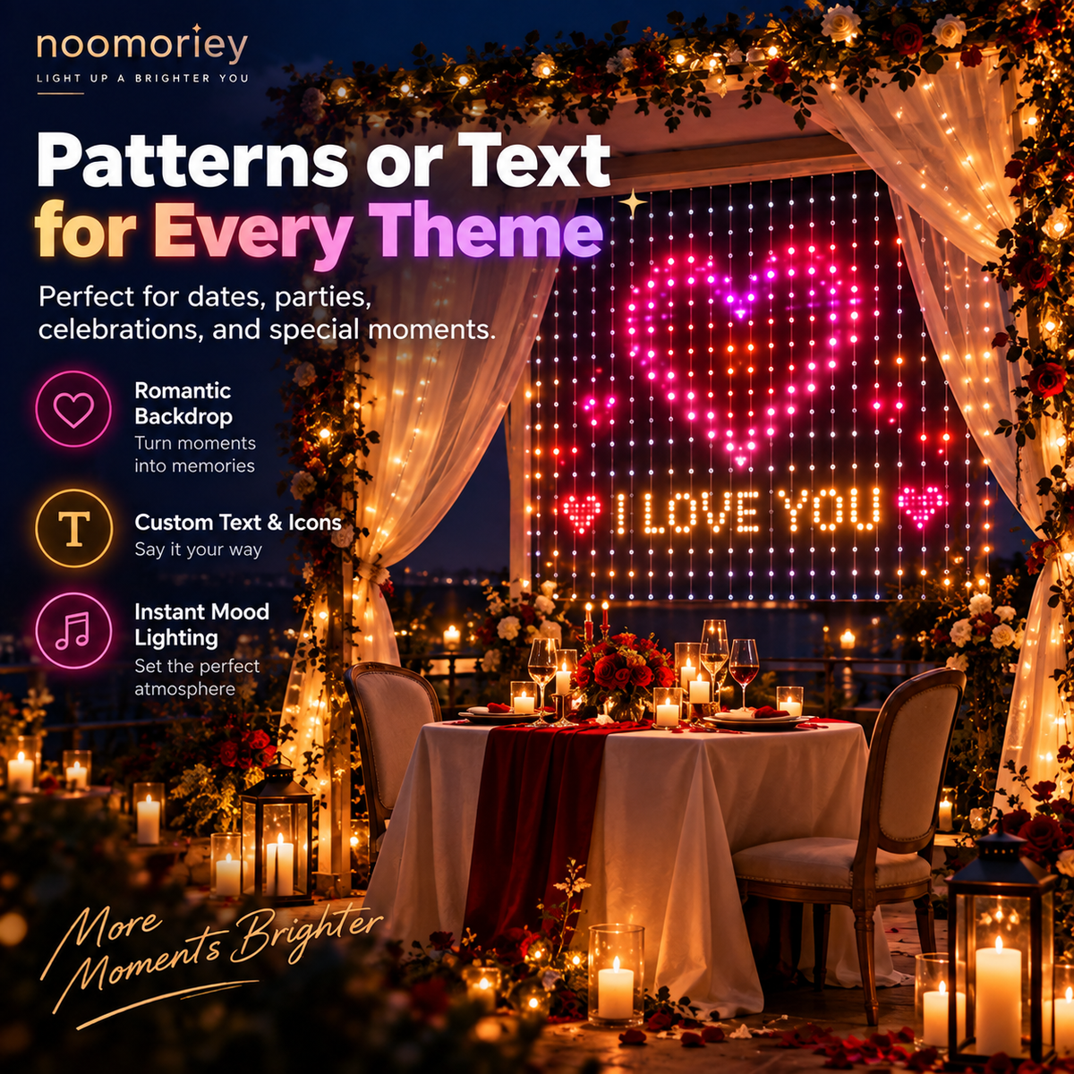 App-Controlled RGB Holiday String Lights-Christmas Smart Curtain Lights