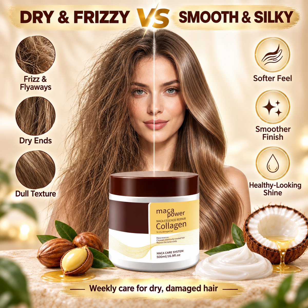 ✨Collagen Hair Mask – Repair for Dry, Frizzy & Damaged Hair