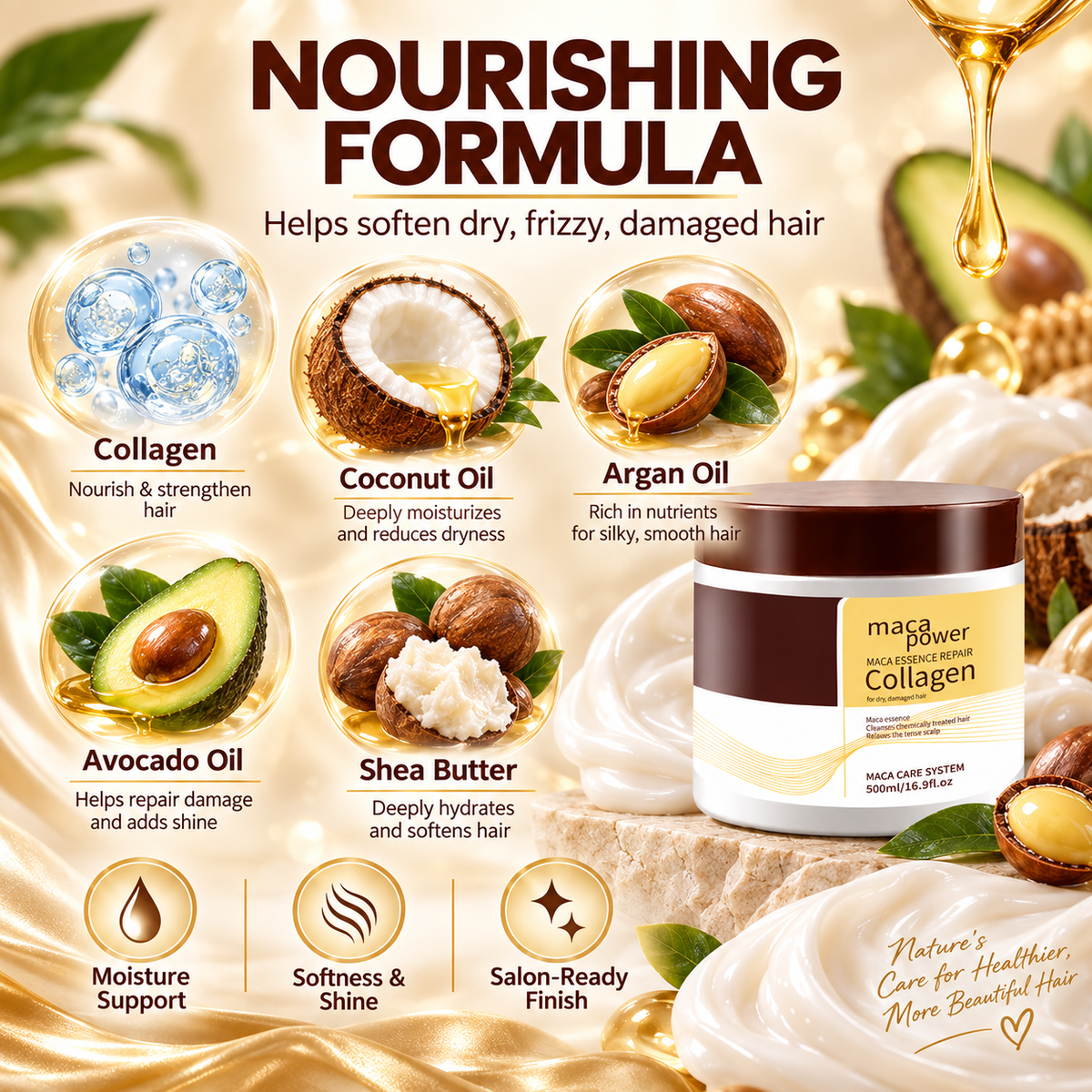 ✨Collagen Hair Mask – Repair for Dry, Frizzy & Damaged Hair