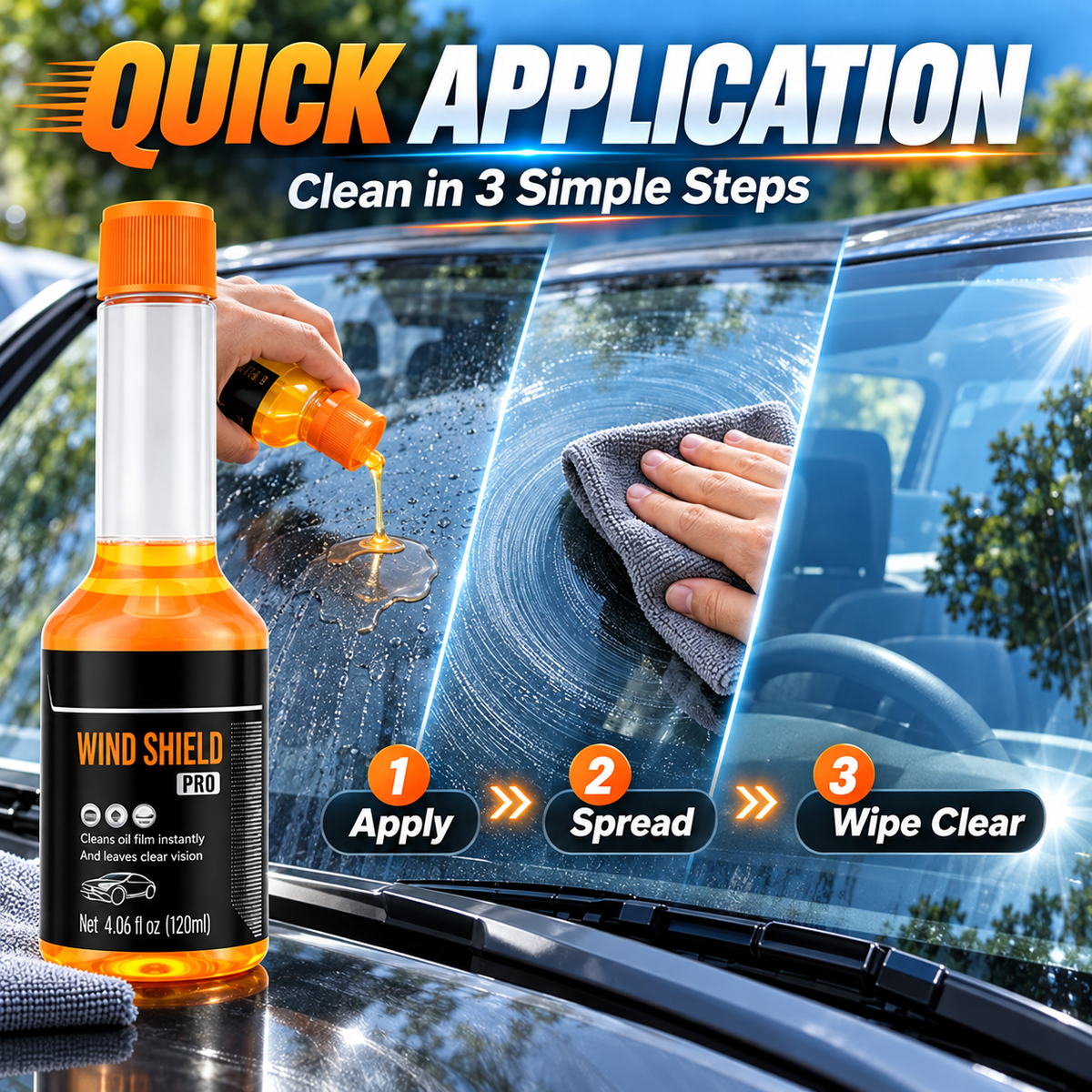 Glass Cleaner Powerful Stain Remover
