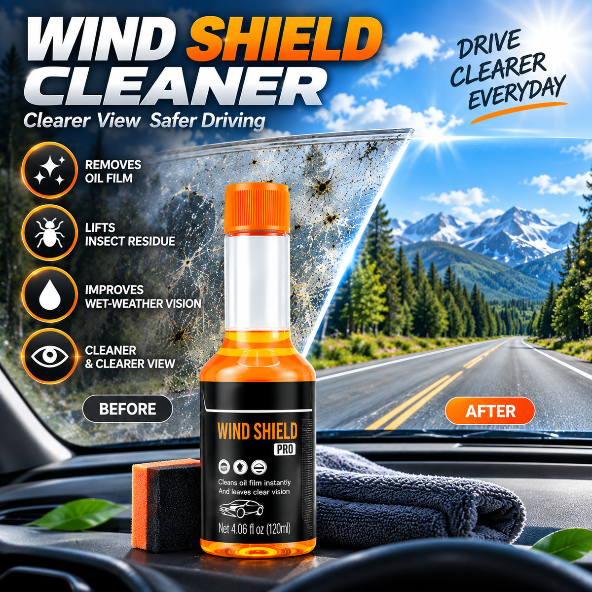 Glass Cleaner Powerful Stain Remover