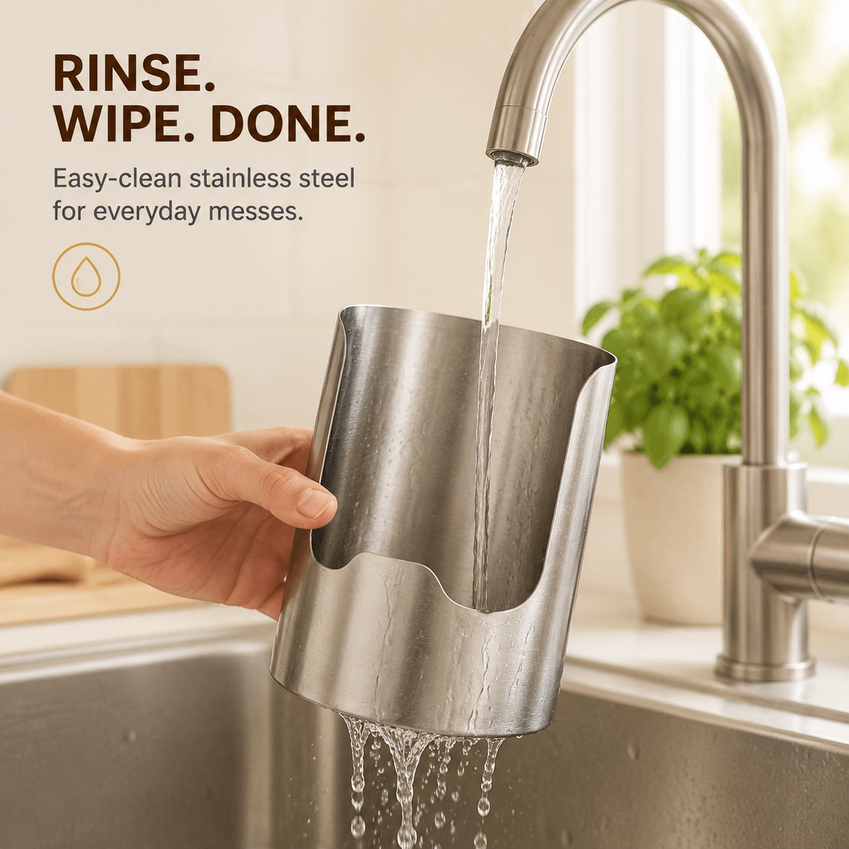 Stainless Steel Utensil Holder – Rust-Resistant Kitchen Organizer