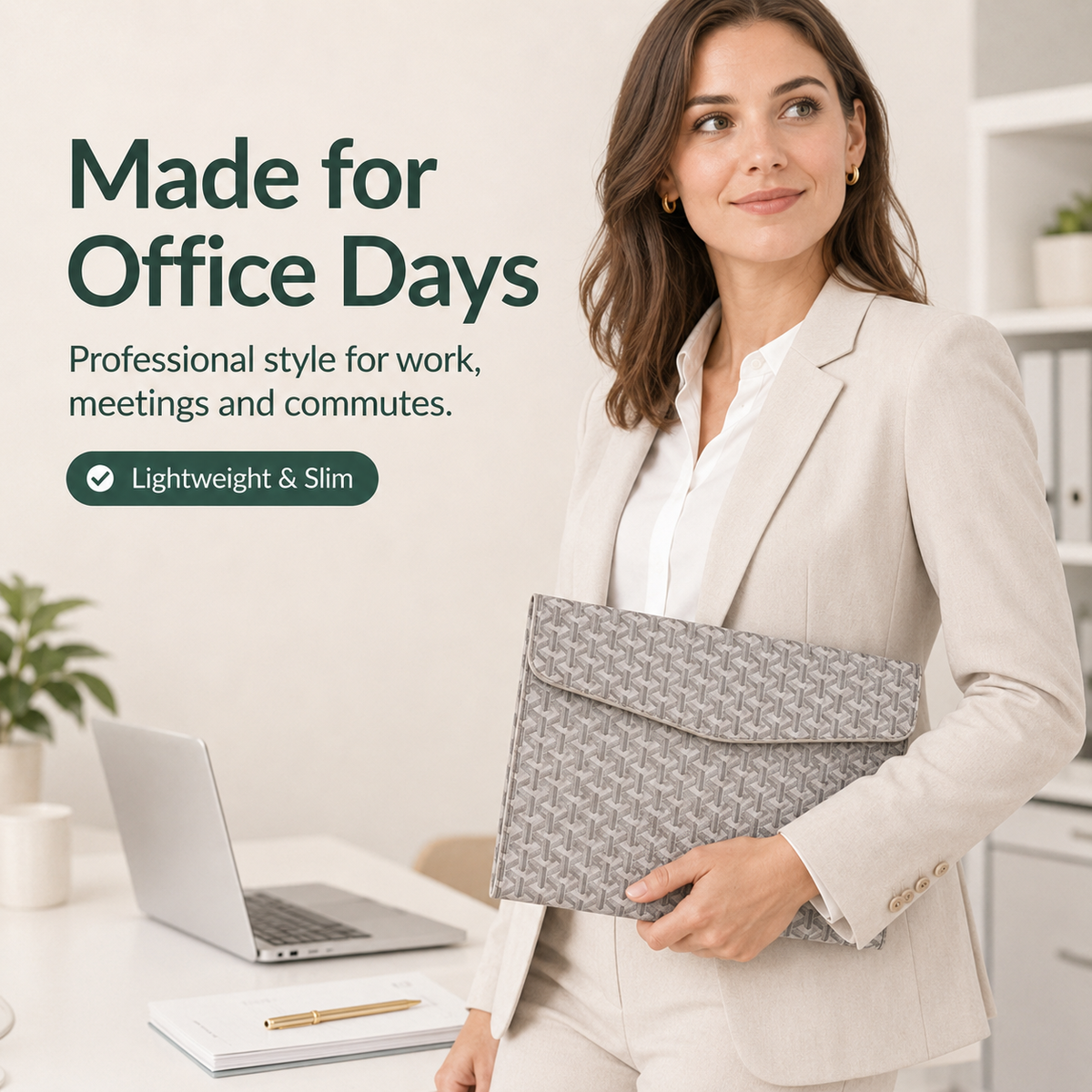 A4 Padfolio Document Organizer – 13' Laptop & Tablet Sleeve with Magnetic Closure