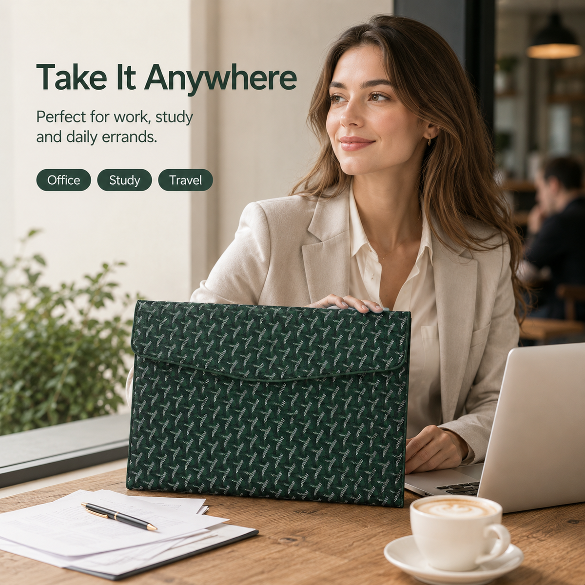 A4 Padfolio Document Organizer – 13' Laptop & Tablet Sleeve with Magnetic Closure
