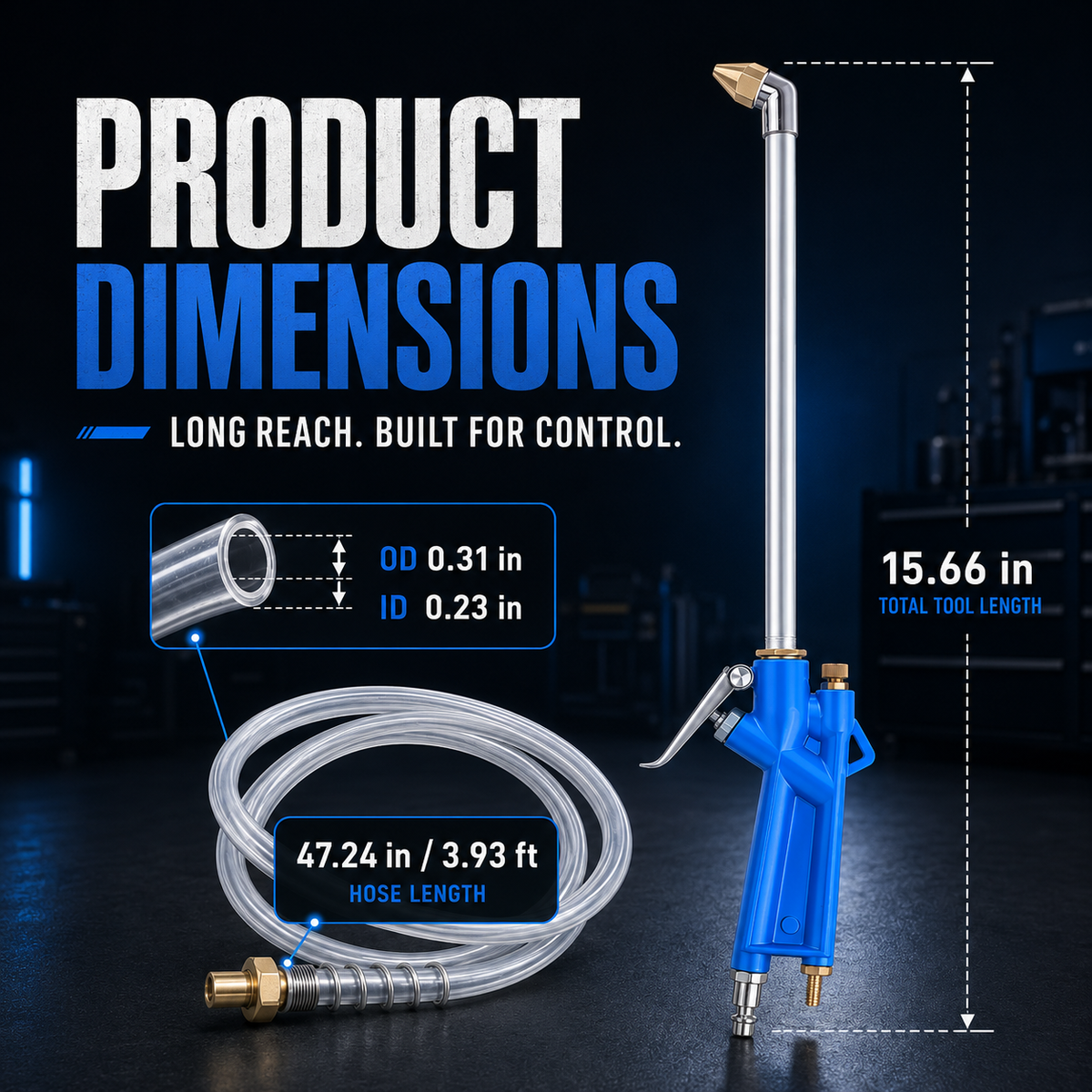 2-in-1 Air & Water Cleaning Gun – High-Pressure Dust Blower & Engine Cleaning Sprayer for Cars, Garages & Workshops