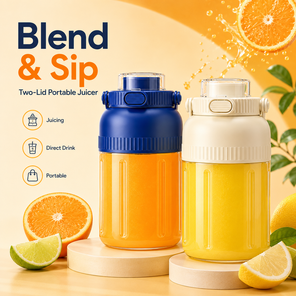 800ml Portable Electric Juicer Blender – Fresh Juice, Smoothies & Shakes Anywhere