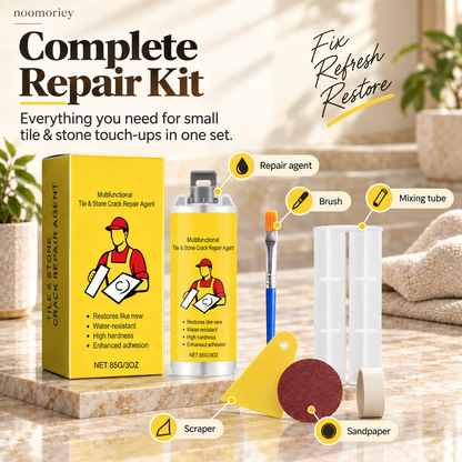 🔥Quick-Drying Tile Repair Glue - Complete Tool Kit for DIY – Fix Cracks Permanently in Minutes!!!✨