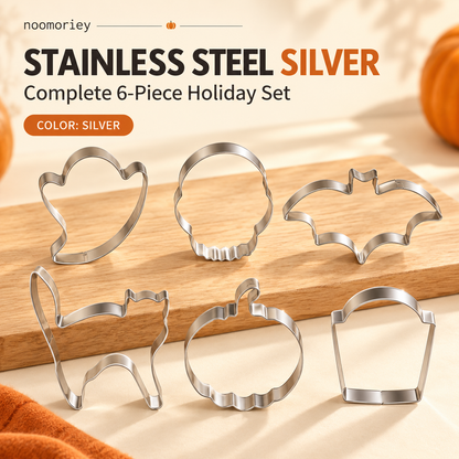 6 PCS Christmas & Halloween Stainless Steel Cookie Cutters – DIY Baking Mold Set！！！