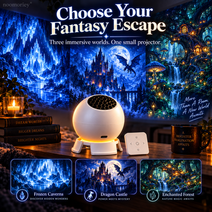 🐉 Dark Fantasy Dragon Room Projector – ✨Immersive Castle, Forest & Frozen World Light