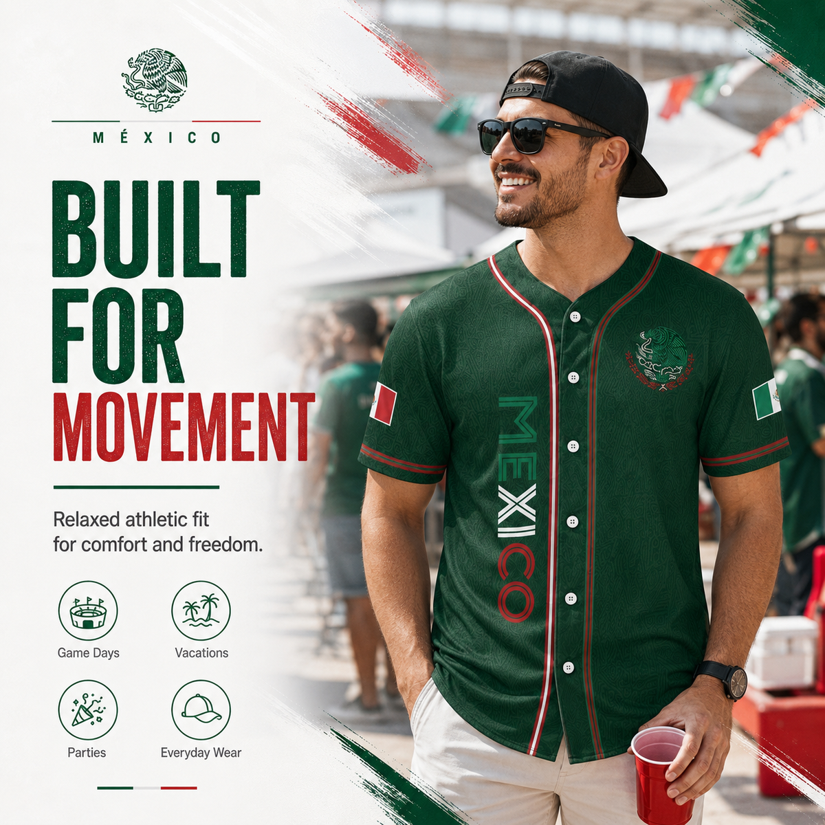 Mexico Baseball Jersey, Mexican Jersey Shirt for Men Women Youth Game Day Outfit For Mexico Fans