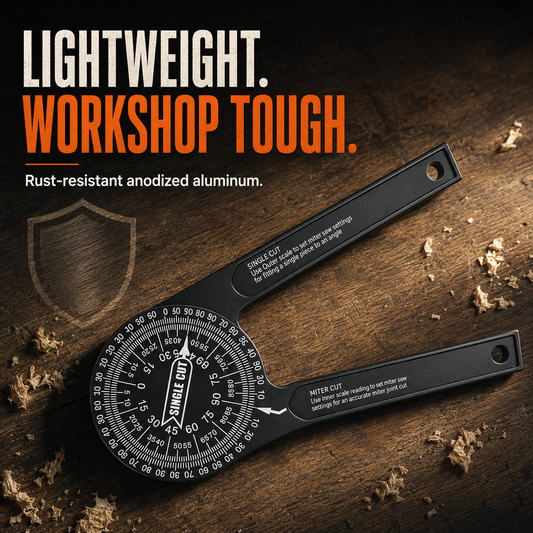 7.28' Aluminum 360° Miter Saw Protractor – Precision Angle Finder & Ruler for Woodworking, Crown Molding & Carpentry