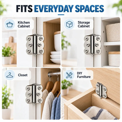Self-Closing Spring Cabinet Hinges for Doors | 4/6 PCS