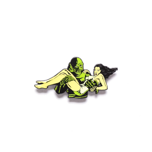 Creature & Damsel Enamel Pin | Horror Collectible Gift | NYC Halloween Store