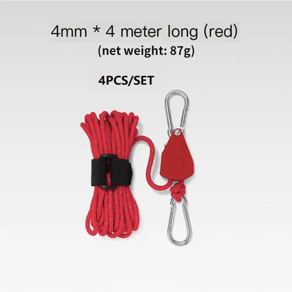 🔥Portable Adjustable Fix Tent High Strength Fast Release Pulley Camping Rope
