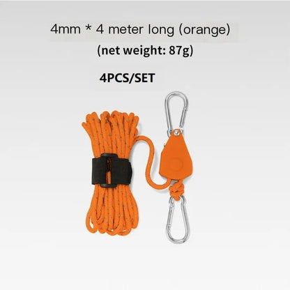 🔥Portable Adjustable Fix Tent High Strength Fast Release Pulley Camping Rope